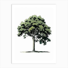 Beech Tree Pixel Illustration 2 Art Print