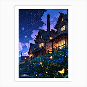 House At Night Art Print