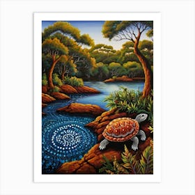 Default Australian Aboriginal Dot Painting Style Art Landscape 1 (6) Art Print