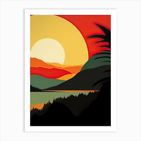 Big Sur California, Usa, Bold Outlines 3 Art Print