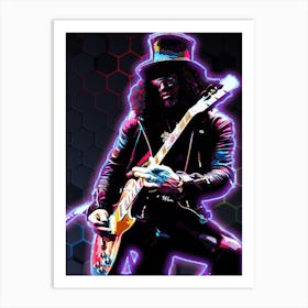 Slash Pop Neon Art Art Print