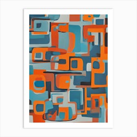 'Orange Squares' Art Print