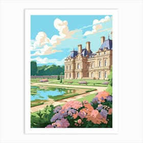 Palace Of Fontainebleau Gardens France Illustration 1  Art Print