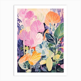 Colourful Botanical Risograph Style 40 Art Print