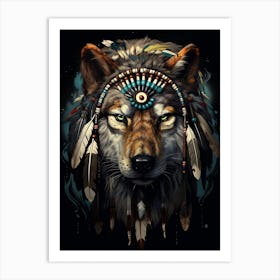 Tundra Wolf Native American 1 Art Print
