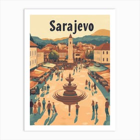 Aihrgdesign A Classic 1960s Travel Poster For Sarajevo 1 Art Print