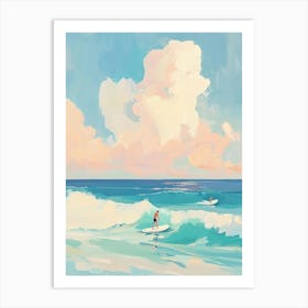 Surfers At The Beach Art Print