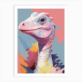 Colourful Dinosaur Troodon 3 Art Print