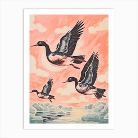 Vintage Japanese Inspired Bird Print Canvasback 1 Art Print