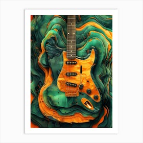 Abstract Guitar Painting music art Art Print