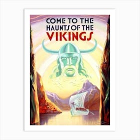 Haunts Of The Vikings, Vintage Travel Poster Art Print