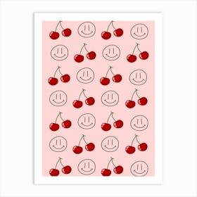 Cherry Pattern Art Print