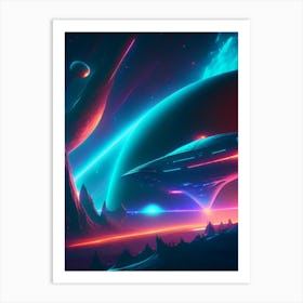 Stellar Wind Neon Nights Space Art Print