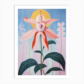 Monkey Orchid 4 Hilma Af Klint Inspired Pastel Flower Painting Art Print
