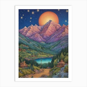 Night In The Mountains Art Print