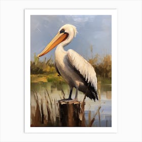 Bird Painting Brown Pelican 4 Art Print