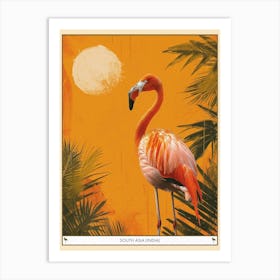 Greater Flamingo South Asia India Tropical Illustration 3 Poster Art Print