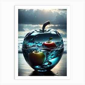 Apple In Water Print Art Print