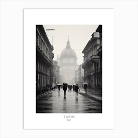 Poster Of Turin, Italy, Black And White Analogue Photography 4 Art Print