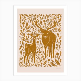 Woodland Deer Art Print