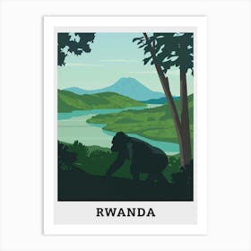 Rwanda Gorilla Travel Art Print