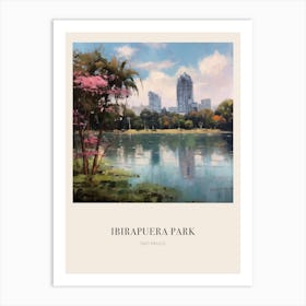 Ibirapuera Park Sao Paulo 3 Vintage Cezanne Inspired Poster Art Print