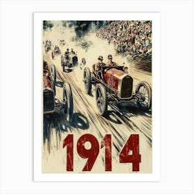 Aihrgdesign A Vintage Poster Of An Automobile Rally In 1914 F 238e249a 64d0 4271 812b E3d191893c60 2 Art Print