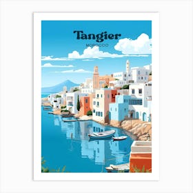 Tangier Morocco Seaside Travel Art Illustration Art Print