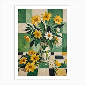 Daisies In A Vase no1 Art Print