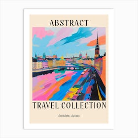 Abstract Travel Collection Poster Stockholm Sweden 1 Art Print