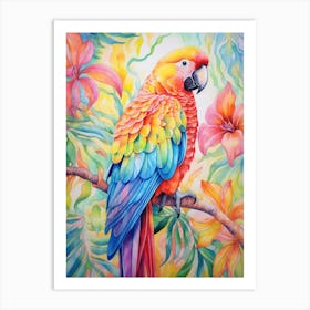 Bright Parrot Illustration 2 Art Print