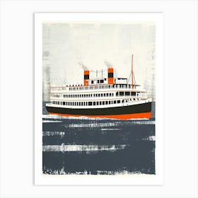 Steamboat Natchez Retro Lithograph 4 Art Print