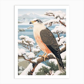 Winter Bird Painting Crested Caracara 3 Art Print