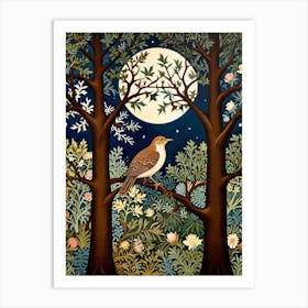 William Morris Owl In The Woods 2 Art Print