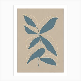 Tropical Leaves Line Art Print