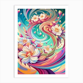 Abstract Flower Painting 2 Art Print