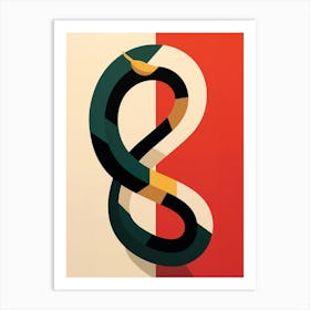 Snake Minimalist Abstract 4 Art Print