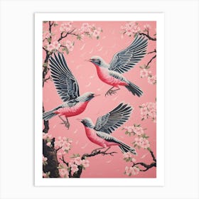 Vintage Japanese Inspired Bird Print Cuckoo 3 Art Print