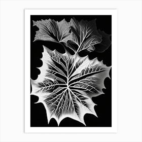 Sycamore Leaf Linocut 2 Art Print