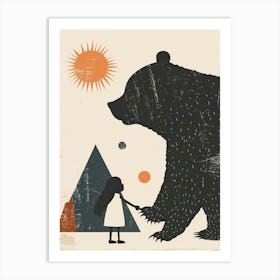 Bear And Girl 2 Art Print