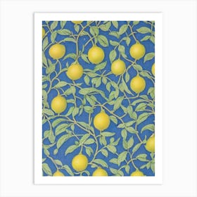 Lemon Vintage Botanical Fruit Art Print