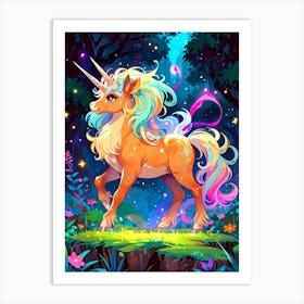 Unicorn In The Forest 25 Art Print