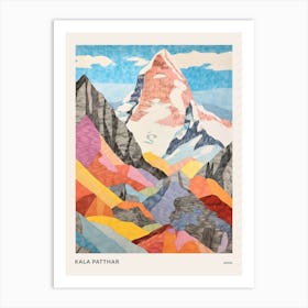 Kala Patthar Nepal 1 Colourful Mountain Illustration Poster Art Print