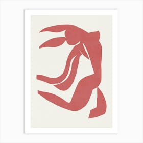 Inspired by Matisse - Woman In Red 02 Art Print
