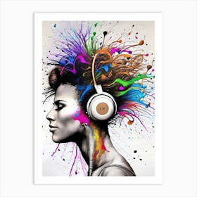 Colorful Splashes Woman Art Print