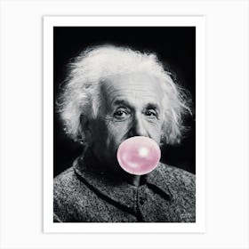 Albert blowing pink bubblegum Art Print