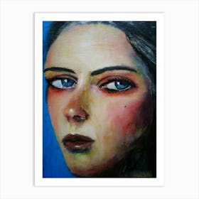 Anna, original acrylic hand painted portrait Art Print