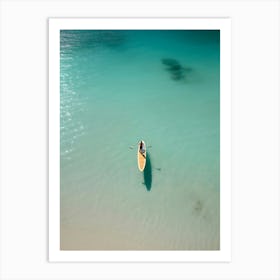 Man Paddles A Kayak Art Print