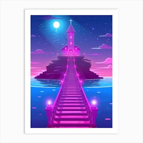 Church At Night Art Print