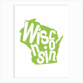 Wisconsin State Typography Art Print